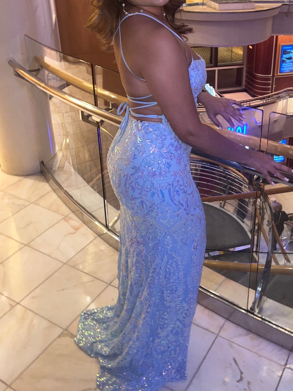 Blue Sequined Gown